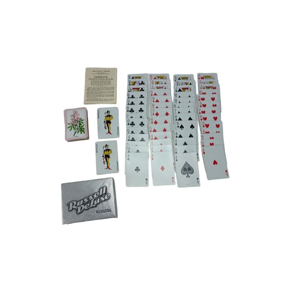 Russell Deluxe Canasta Lupine Double Deck Of Playing Cards Vintage - Picture 3 of 5